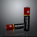 Berkacell Alkaline Battery Design With Red Black Color Standing And Lying