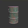 Rustic Metal Barrel With Vintage Design For Home Storage And Decor