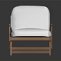 Comfortable Wooden Frame White Cushion Outdoor Reclining Leisure Lounge Chair