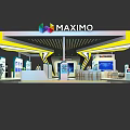 MAXIMO Exhibition Booth With Modern Yellow Black Design And Display Counters