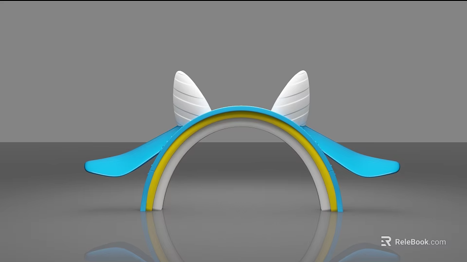 Colorful Rainbow Shaped Archway With White Wing Like Top Decorations Modern Design 3d model 