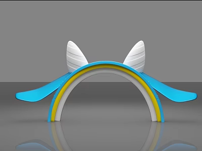 Colorful Rainbow Shaped Archway With White Wing Like Top Decorations Modern Design 3d model