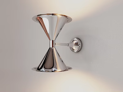 Modern Chrome Wall Light With Conical Shape And Soft Ambient Lighting 3d model
