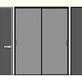 Modern Hinged Door Design With Ribbed Glass Panels And Dark Metal Frames