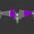 Modern Purple and Gray Passenger Plane With Aerodynamic Wings and 3D Render Design