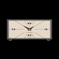 Newgate Rectangular Clock With Black Frame White Dial Black Hands Numbers 12 3 6 9 3d model