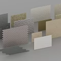 Various Textured Room Dividers In Multiple Colors And Materials Design 3d model