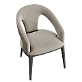 Elegant Modern Upholstered Chair With Light Gray Fabric And Black Wooden Legs