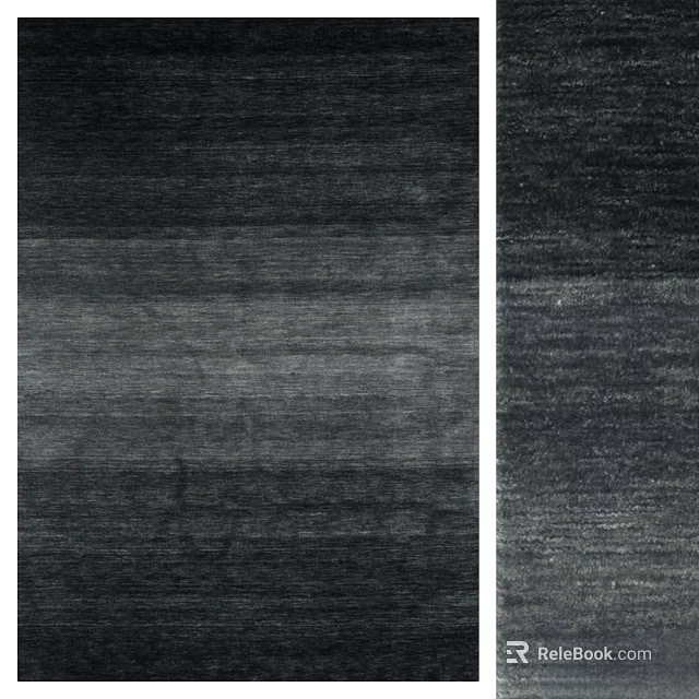 Dark Gray Square Area Rug With Gradient Striped Pattern And Soft Textured Finish 3d model