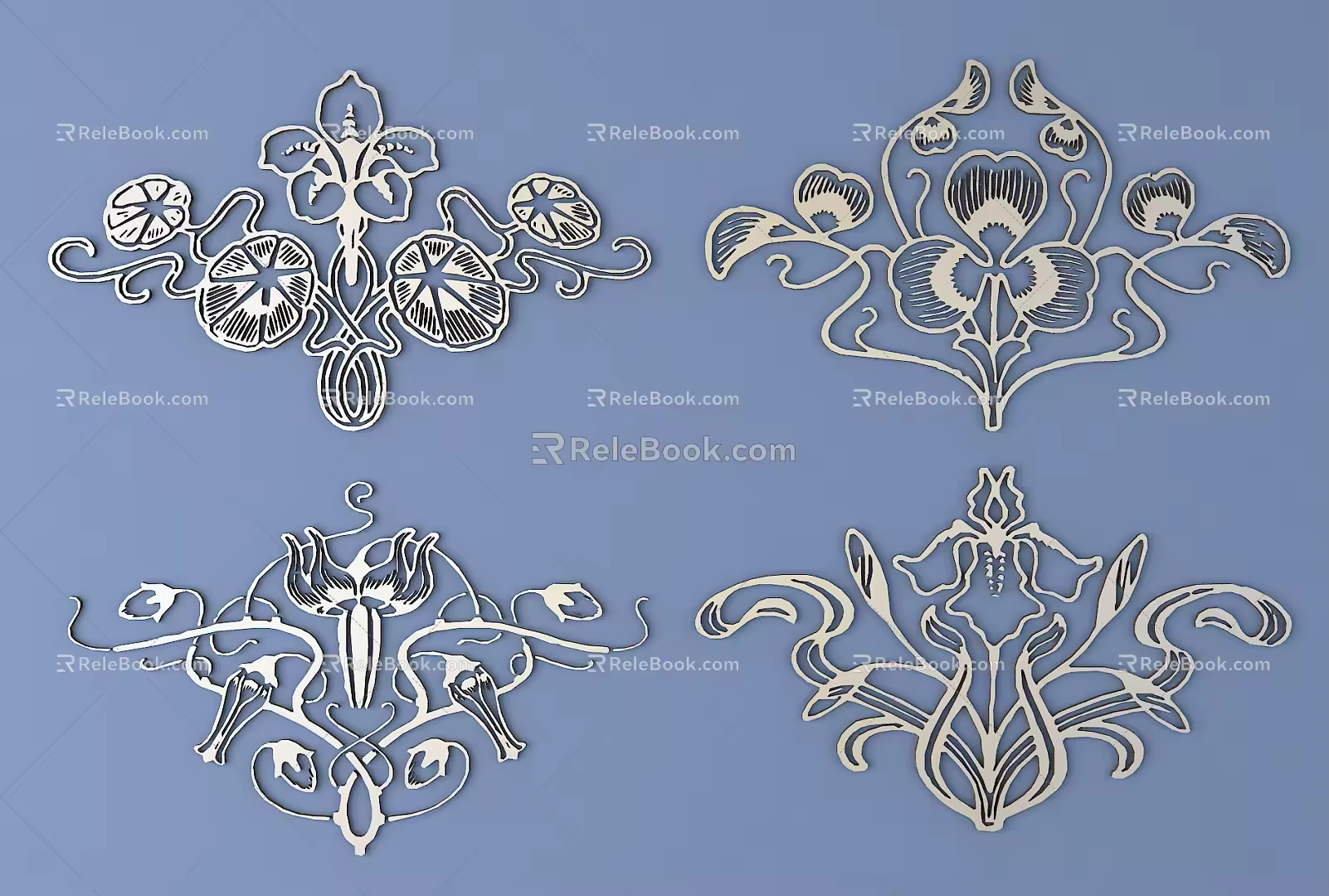 Chinese-style Carved Flower Carved Traditional Pattern Carved Pattern 3d model