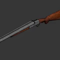 Detailed View of Classic Shotgun With Silver Metal Barrel and Wooden Stock