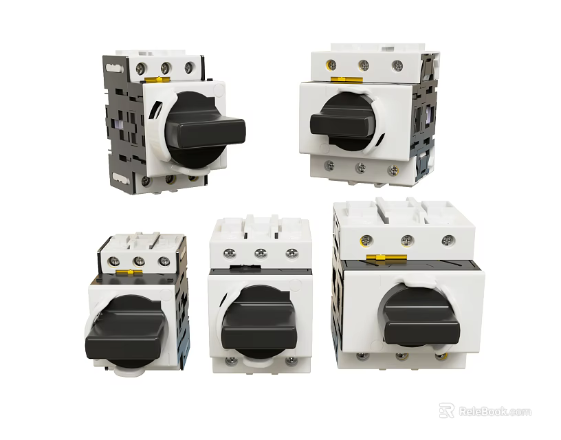 Industrial Switch Panels With Black Knobs And White Body Designs 3d model 