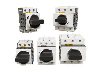 Industrial Switch Panels With Black Knobs And White Body Designs 3d model