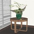 modern flower potted plant 3d model