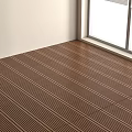 Brown Striped Wooden Floor In Room Corner With White Walls And Window