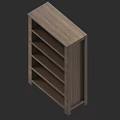 Modern Wooden Bookcase Featuring Multiple Open Shelves Simple Functional Home Office Storage Solution 3d model