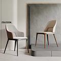 Modern Dining Chairs With Fabric Upholstery And Wood Legs Showcased Against Gray Wall