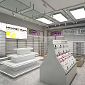 ILAHUI Mall Store With Bright Interior Shelves Display Counter And Signage