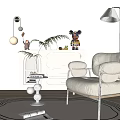 Cozy Modern Leisure Chair With Floor Lamp Side Table And Decorative Rug