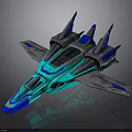 Futuristic Spacecraft Design With Sleek Blue And Gray Exterior And Aerodynamic Wings