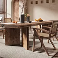 Natural Rustic Dining Room With Wooden Table Chairs Pendant Lights And Large Windows