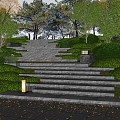 New Chinese Style Steps Landscape Platform Park Landscape Park High Difference Steps Mountaineering Trail Plant Group Landscape Stone Stairs 3d model