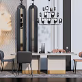 Modern Dining Table and Chair Combination 3d model