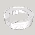 Modern Circular White Reception Desk With Marble Texture And Sleek Design 3d model