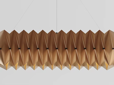 Modern Geometric Folded Brown Pleated Chandelier For Contemporary Home Interiors 3d model