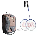 Sports Backpack With Badminton Rackets And Shuttlecock For Outdoor Activities