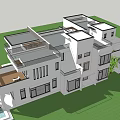 Modern Detached Villa With Swimming Pool Glass Windows And Outdoor Terrace