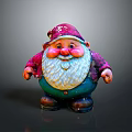 Gnome Decorative Doll With Red Purple Glitter Hat White Beard And Green Clothes