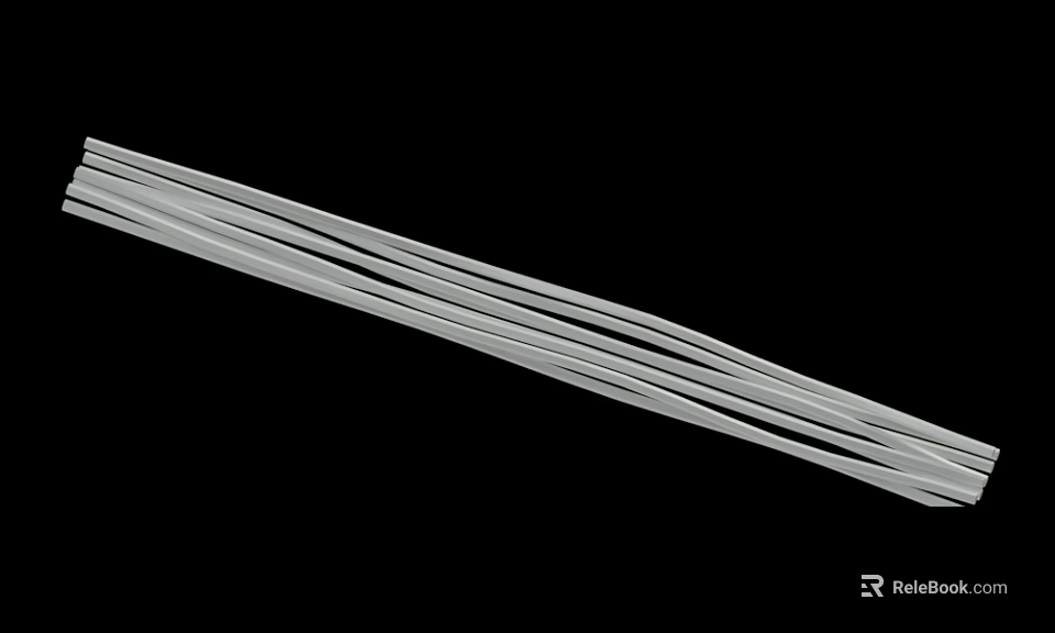 White Elongated Strips Ideal For Binding Organizing And Fixing Tasks 3d model 