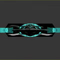Fantasy Green Sword with Intricate Decorative Hilt and Blade Design in Modern 3D Rendering