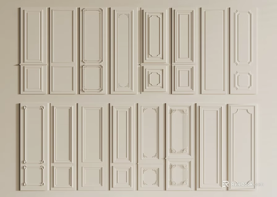 Various Wall Panel Designs For Interior Decoration With Classic And Modern Patterns 3d model