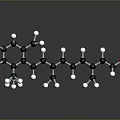 3D Molecular Structure Model with Carbon Chain Hydrogen and Oxygen Atoms