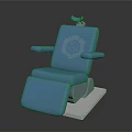 Blue Modern Office Chair With Adjustable Backrest Armrests And White Base