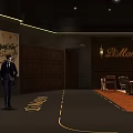 Bellolife Fitness Club Lounge With Wooden Walls Chandelier Seating And Floor Lines