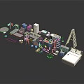 Industrial Equipment Collection Including Machinery Tools And Various Components Setup