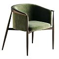 Modern Minimalist Leisure Chair With Brown Velvet Upholstery And Dark Metal Frame