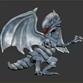 Blue Fantasy Dragon Character Mythical Creature Sculpture With Detailed Wings And Claws