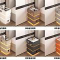 Modern Smart Nightstand With Wireless Charging Ambient LED Light Bluetooth Speaker And Large Storage Drawers