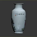 Elegant White Vase With Traditional Chinese Landscape Painting And Scenery Motifs