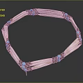Handcrafted Bone Strips Necklace With Turquoise And Brown Beads Circular Design