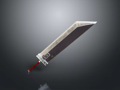 Greatsword Weapon With Large Metal Blade And Red Rope Wrapped Hilt 3d model Greatsword Weapon With Large Metal Blade And Red Rope Wrapped Hilt 3d model