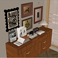 Modern Antique Decoration Ornaments Books Vase Hanging Painting Decorations 3d model