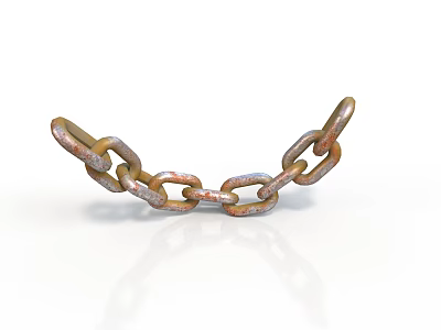 Durable Rusted Metal Chain With Shiny Interconnected Links For Industrial Equipment 3d model
