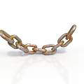 Durable Rusted Metal Chain With Shiny Interconnected Links For Industrial Equipment