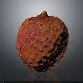 Fresh Plump Ripe Lychee Fruit With Red And Orange Rough Textured Skin