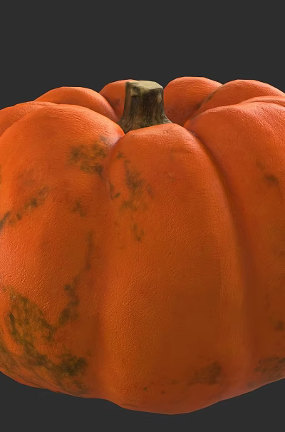 Ripe Orange Pumpkin With Green Stripes And Smooth Skin As Fresh Healthy Vegetable 3d model